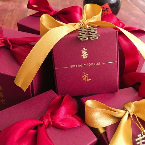 2020新款抖音同款结婚喜糖盒中式宫廷风婚礼喜糖礼盒喜字吊坠纸盒