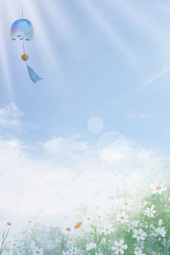 简约唯美意境八月海报