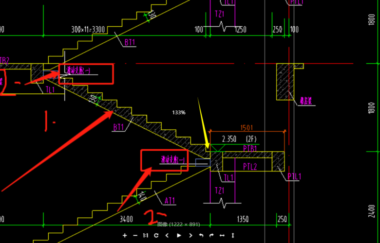 老师们请问图中这个应该是at楼梯吧他怎么标的bt楼梯他这个滑动支座是