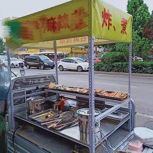 三轮小吃车_三轮车摆摊架子炸串早餐夜市烧烤电动小吃车不锈钢商用上
