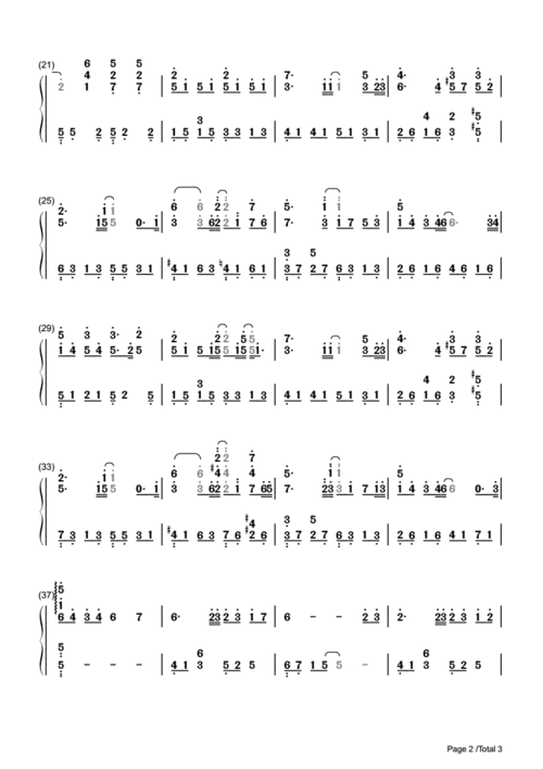 等你下课-周杰伦 钢琴谱 双手 数字 简谱.pdf 3页