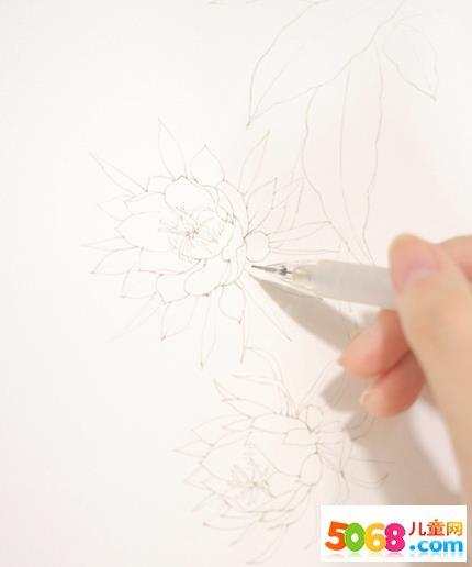 唯美的昙花水彩画绘画步骤教程