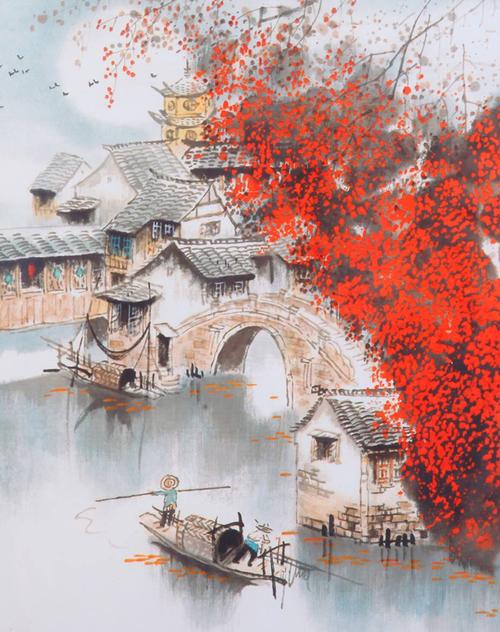 装饰画-日出江花红似火