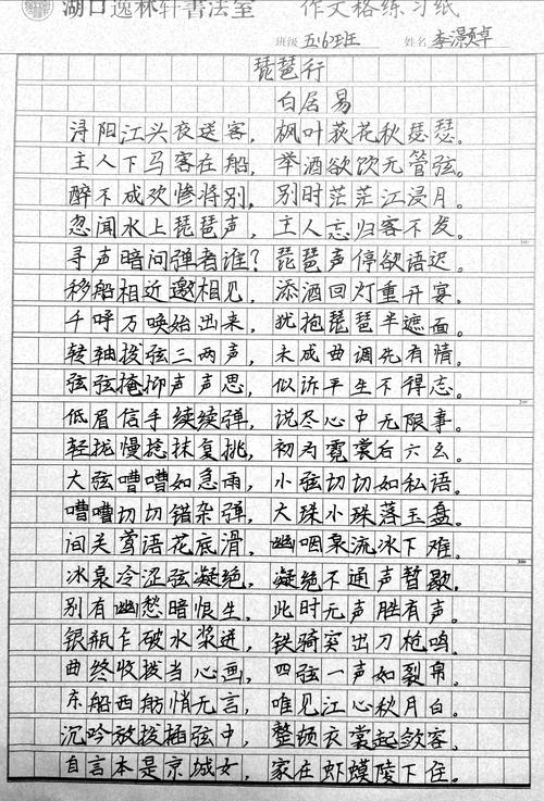 "喜迎2020" 逸林轩书法室 创作沙龙展示之"琵琶行"