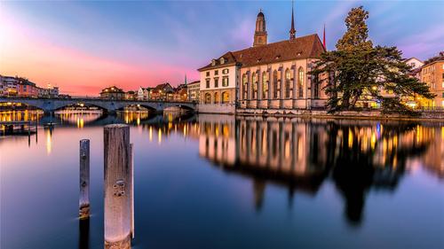 瑞士苏黎世城市风景高清桌面壁纸