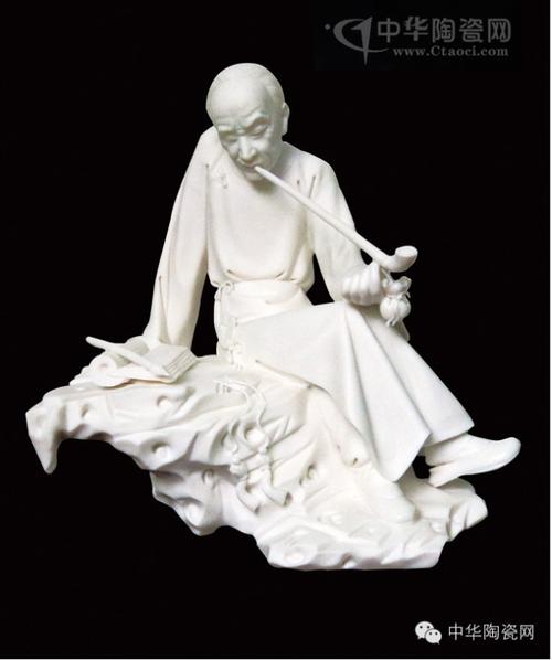 德化白瓷古典仕女美女人物半身头像雕塑 家居办公工艺摆件   曹雪芹