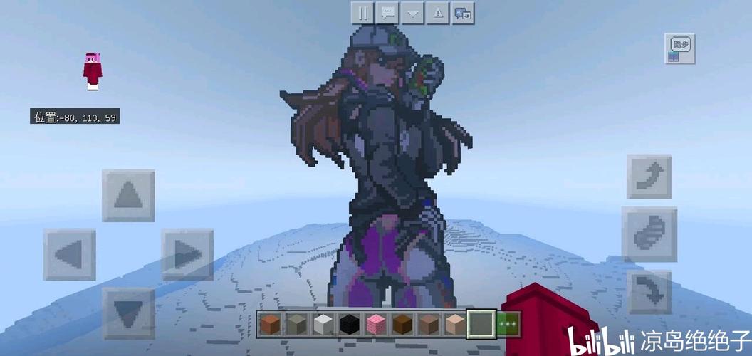 我的世界像素画非借助软件生成,自己花了三个小时才完成