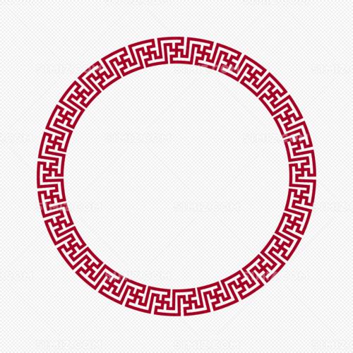 古风纹理中国风圆形边框