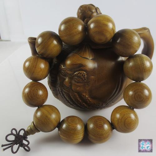 正宗108颗绿檀手串 珠径6-10mm 天然绿檀木佛珠手链 绿檀手饰