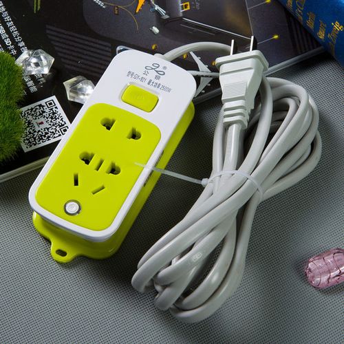 [纯铜耐用插座] 孔位项相两脚插座插头台湾日本迷你小两头插排排插线