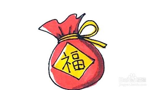 福袋的儿童卡通简笔画教程