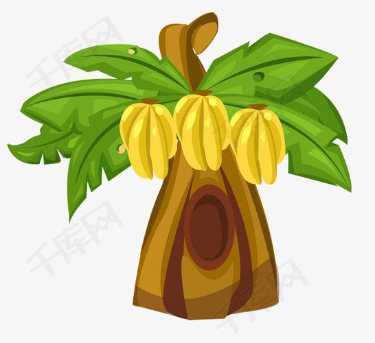 卡通香蕉树矢量图