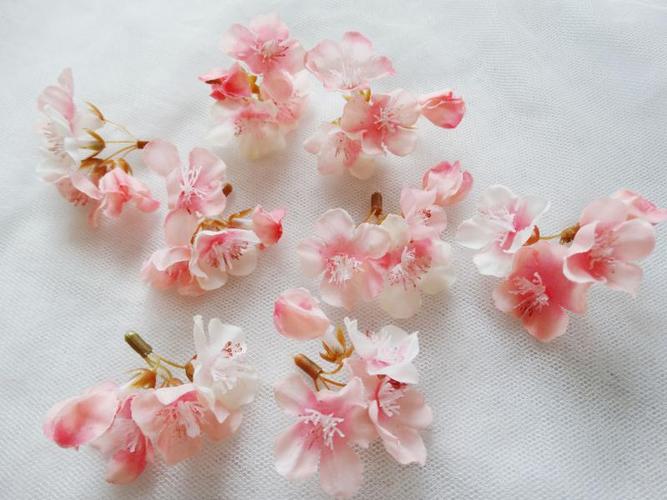 小樱花 粉色白色仿真小樱花 唯美手工樱花 diy发饰花环材料8枝价