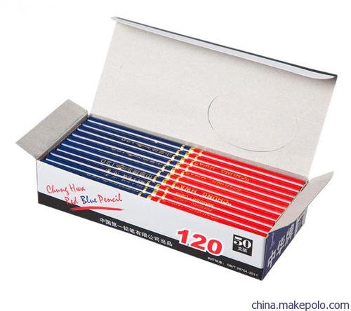 中华牌 120 红蓝铅笔 50支装 黑