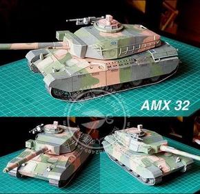 满68包邮 3d纸模型diy 4皇冠 军事系列 高仿真 坦克amx32