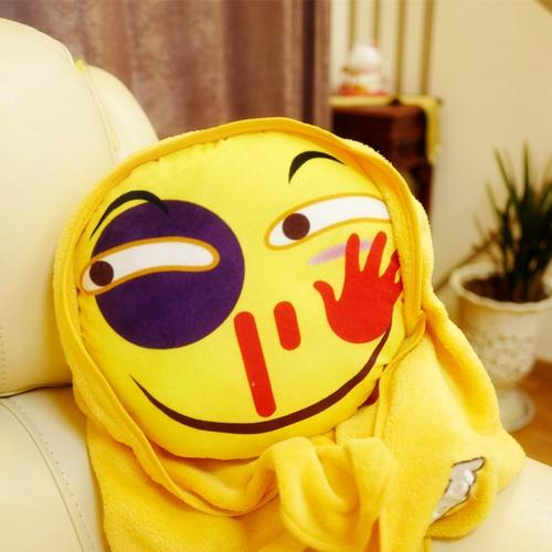 包邮 表情包抱枕表情可插手创意毛绒可爱懒人公仔滑稽笑脸搞笑抱枕