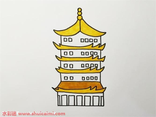 黄鹤楼怎么画黄鹤楼简笔画简单彩色