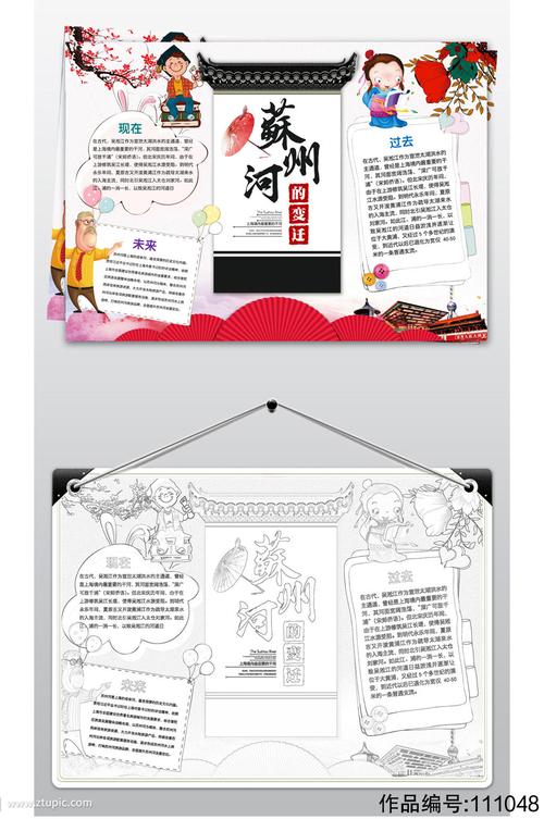 高档苏州的变迁小报模板
