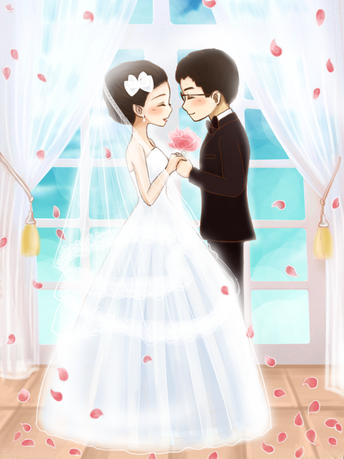 q版结婚|动漫|肖像漫画|大盗笨狗 - 原创作品 - 站酷