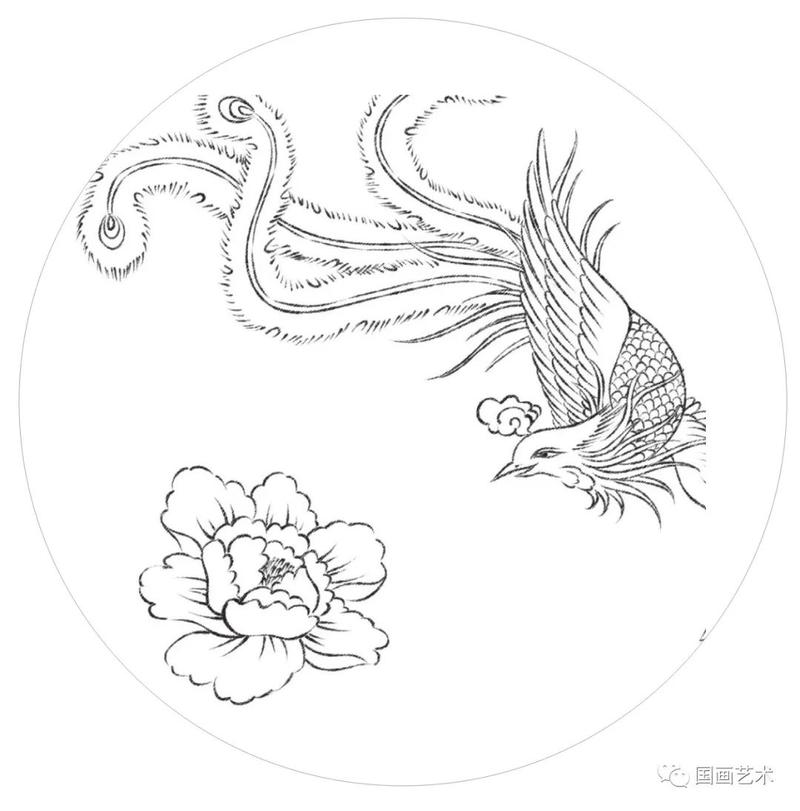 吉祥如意的白描凤凰,是这样画出来的!
