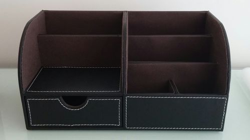 全新创意欧式皮革桌面文具收纳盒