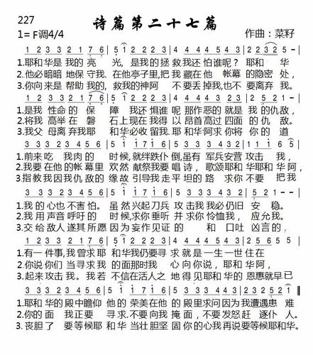 诗篇27篇菜籽