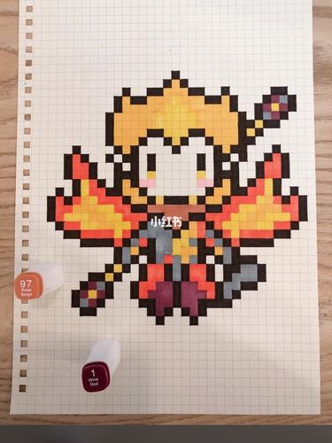 王者荣耀英雄孙悟空(地狱火)像素画教程_王者荣耀_游戏