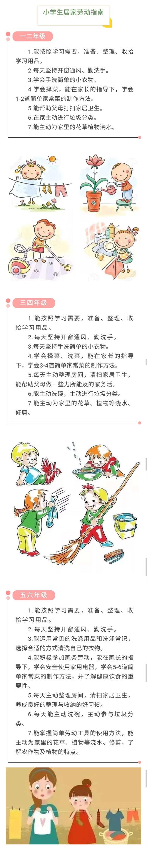 小学生居家劳动指南