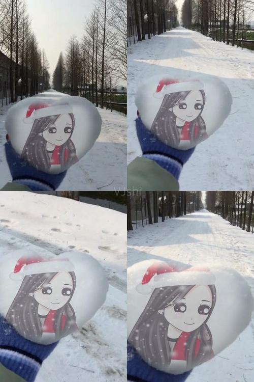 ae模板爱心雪球冬季寒冷下雪雪景雪球表白