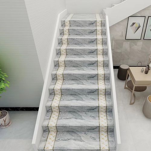 一体印花楼梯瓷砖通体大理石梯级板600x1200踏步砖别墅阶梯地砖