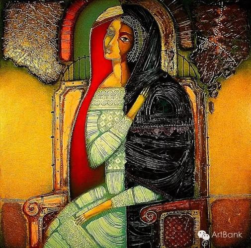 金色在现代绘画作品中具有神秘的象征意义