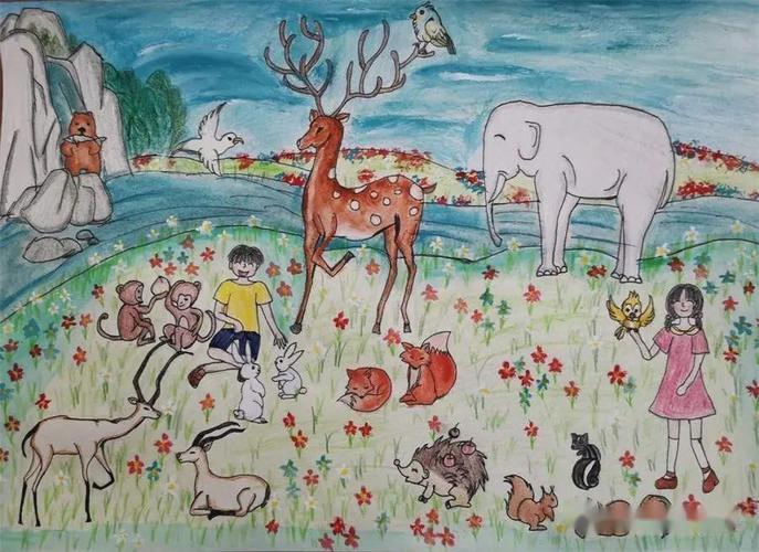 战疫童行画说动物九龙小学参加保护野生动物少儿绘画大赛优秀作品欣赏