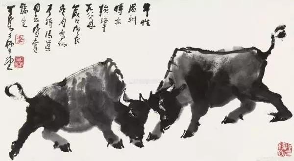 国画大师李可染画牛