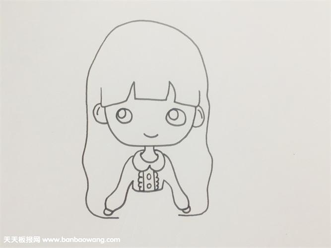 其实很简单,下面和小编一起把这个可爱的长发小美女画出来吧!