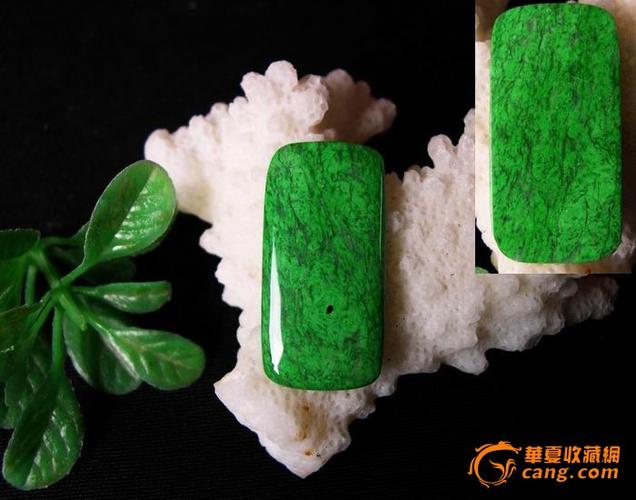 绿色天然水沫玉坠面戒面wl-255