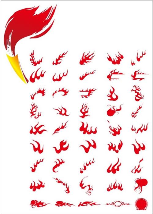 火焰免费下载 花纹火火光火花火炬火焰燃烧矢量图