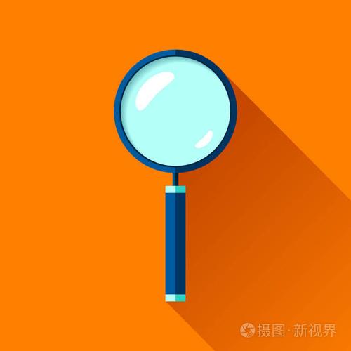 放大镜图标的平面风格在颜色背景上搜索百叶窗业务项目的矢量设计对象
