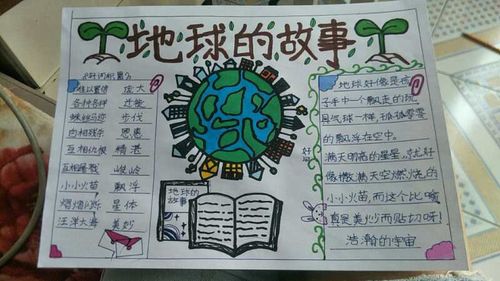 巴音赛街小学三年三班做《地球故事》的手抄报.
