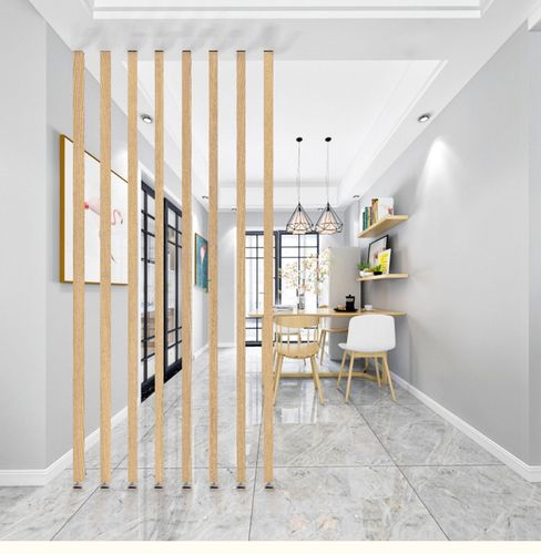 实木格栅屏风隔断现代简约隔断屏风客厅玄关装饰北欧木条入户卧室实木