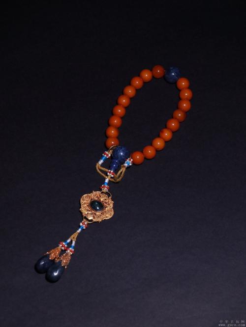 清代-老蜜蜡十八子手持