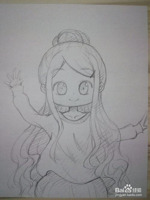 卡哇伊的丸子头动漫人物怎么画