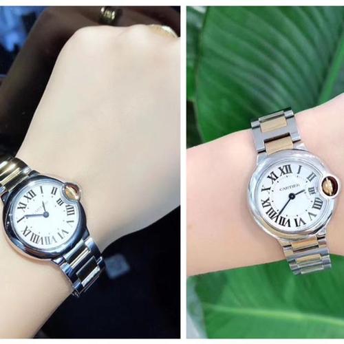 卡地亚蓝气球28毫米间金气球女士石英表