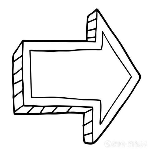 线条画卡通导向箭头