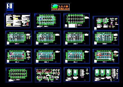 五层工业厂房图纸免费下载 - 厂房结构 - 土木工程网