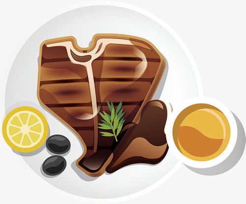 手绘各色各样美食煎牛排素材【高清卡通手绘png素材】-90设计