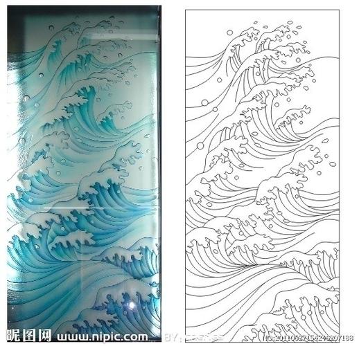 浪花矢量图_艺术玻璃矢量线描图; 手绘梅兰竹菊矢量图__其他; 大海