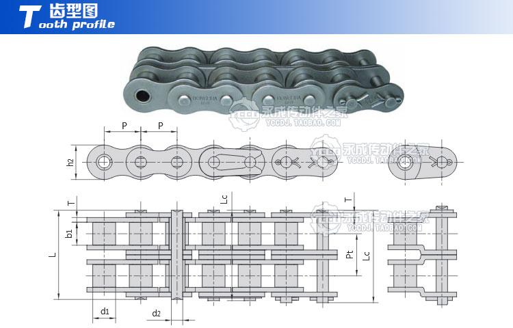 工业双排链条链扣 全扣 全接头 12a-2 cl 6分链条全扣 节距19.