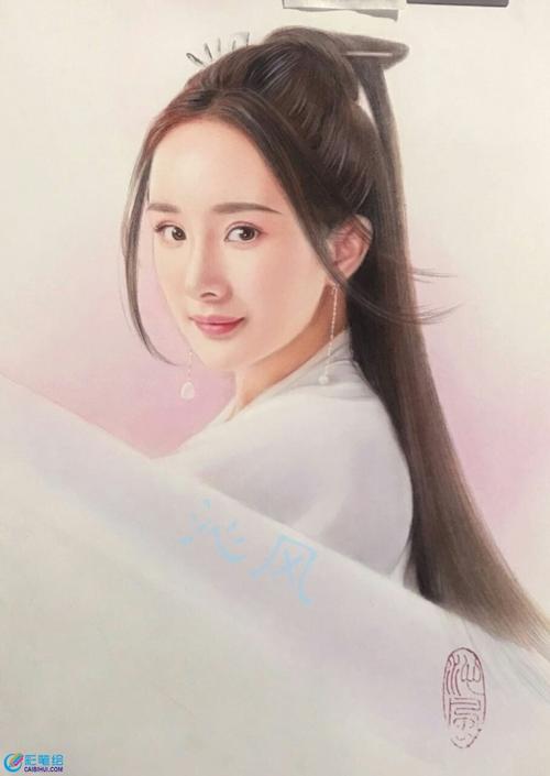 彩铅画杨幂白浅素素