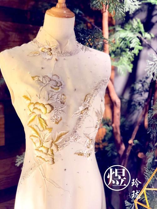 璀璨年华 明星款旗袍高级定制珠绣中式礼服
