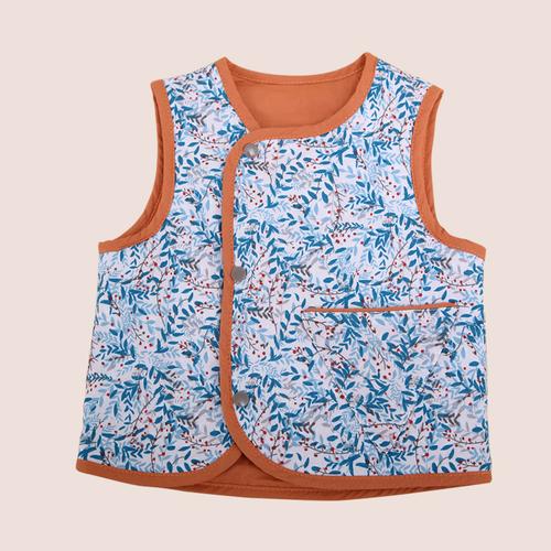 龙之涵longzhihan纯棉印花夹棉马甲夹棉儿童马甲无袖背心男女通用童装
